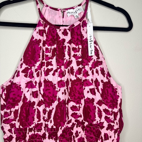 NWT Maisie Women's Pink Floral Sleeveless Halter Maxi Dress Lined Size M - Picture 3 of 9